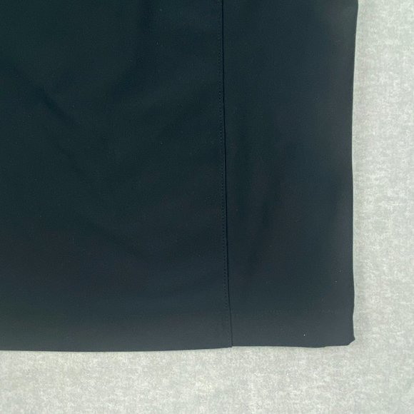 LL Bean Fitness Dress XL Black V Neck Short Sleeves Stretch Fitted Zipper Pocket - Picture 8 of 16